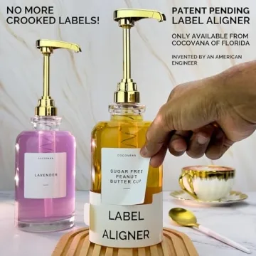 Cocovana Coffee Syrup Dispenser Set with 102 Labels & Aligner