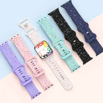 Colorful Silicone Bands for Kids Apple Watch Series 10 9 8 7 6 5 4 3 2 1 SE