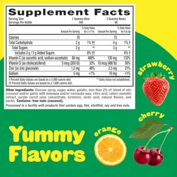 Kids Immune Support Gummy Vitamins - Vitamin C, D, Zinc