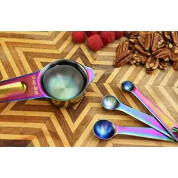 Stylish 9 Piece Stainless Steel Measuring Cup and Spoon Set