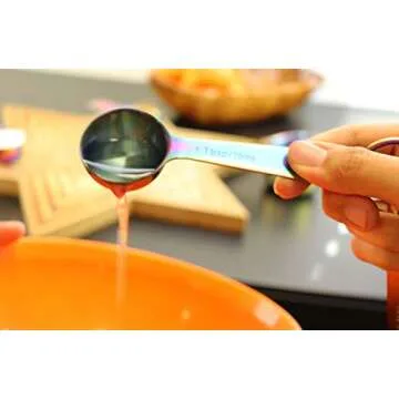Stylish 9 Piece Stainless Steel Measuring Cup and Spoon Set