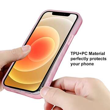 MZELQ Compatible with iPhone 12 Case Pink Strawberry Cute Pattern Soft TPU Case for Girls Women + 1* Screen Protector, Camera Hole Protective Phone Case