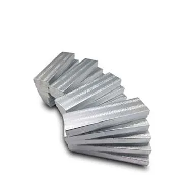 TheDisplayGuys - 25-Pack #82 Kraft Paper Cardboard Gift Boxes/Jewelry Cases w. Cotton Padding & Lid - Silver Foil - (8.0" x 2.0" x 1.0")