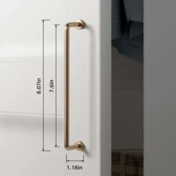 Goo-Ki 6 Pack 7 9/16" Center to Center Warm Champagne Bronze Modern Cabinet Pulls Solid Contemporary...