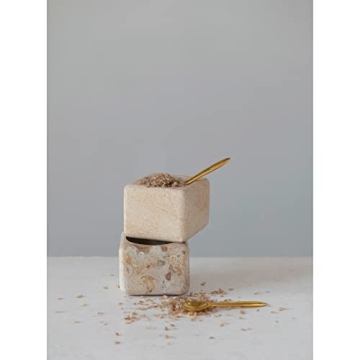 Elegant Marble Sandstone Pinch Pots Set with Spoons