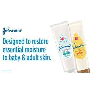 Johnson's Baby Creamy Oil for Baby with Shea & Cocoa Butter, Moisturizing Body Lotion with Gentle Fragrance, Hypoallergenic, Non-Greasy, Paraben-Free, Phthalate-Free and Dye-Free, 8 fl. oz