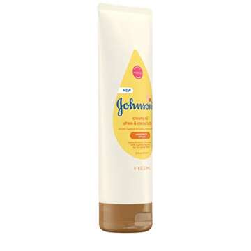 Johnson's Baby Creamy Oil for Baby with Shea & Cocoa Butter, Moisturizing Body Lotion with Gentle Fragrance, Hypoallergenic, Non-Greasy, Paraben-Free, Phthalate-Free and Dye-Free, 8 fl. oz