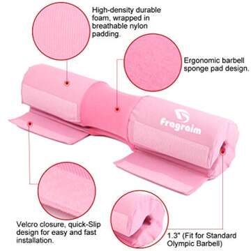 Barbell Squat Pad, Safety Bar Pad with Thick Foam and Nylon Padding - Neck & Shoulder Protective Pad...