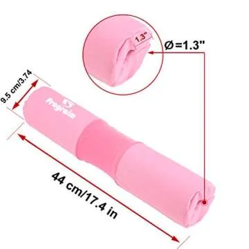 Barbell Squat Pad, Safety Bar Pad with Thick Foam and Nylon Padding - Neck & Shoulder Protective Pad Support for Squats, Lunges & Hip Thrusts - Fits Olympic Standard Weightlifting Bar - Pink