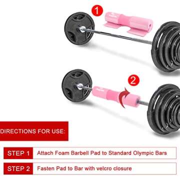 Barbell Squat Pad, Safety Bar Pad with Thick Foam and Nylon Padding - Neck & Shoulder Protective Pad Support for Squats, Lunges & Hip Thrusts - Fits Olympic Standard Weightlifting Bar - Pink