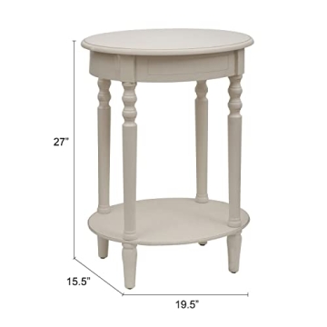 Versatile Antique White Oval Accent Table for Any Room