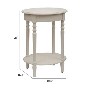 Versatile Antique White Oval Accent Table for Any Room