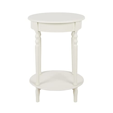 Versatile Antique White Oval Accent Table for Any Room