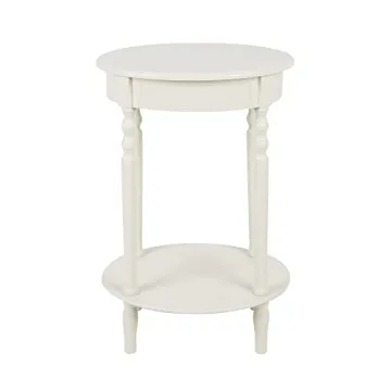 Versatile Antique White Oval Accent Table for Any Room