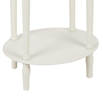 Versatile Antique White Oval Accent Table for Any Room