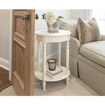 Versatile Antique White Oval Accent Table for Any Room