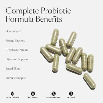SAKARA Complete Probiotic, 180 Capsules - Probiotics for Women Digestive Health, Gut Health Pre and ...