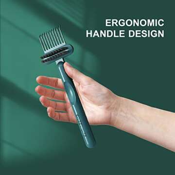 RHOS 2-in-1 Hair Brush Cleaner and Remover Tool - Comb for Removing Hair and Dust, Suitable for Home and Salon Use (1 Pack-Green)