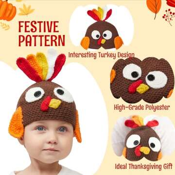 JOYIN Turkey Beanie Hat with Ear Flaps, Photograph Prop Carnival Cosplay for Baby, Halloween Costume...