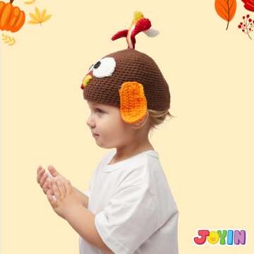 JOYIN Turkey Beanie Hat with Ear Flaps, Photograph Prop Carnival Cosplay for Baby, Halloween Costume Dress Up Hats,Thanksgiving Party Favor Supplies, Thanksgiving Accessories,Thanksgiving Costume Hats
