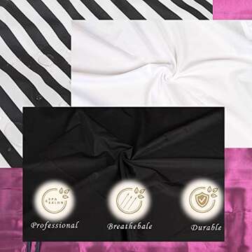 LYRIS Barber Cape Large size 63" x 55” Professional Salon Cape with Adjustable Snap Closure, Hairdresser Apron for Hair Treatment - Cutting/Coloring/Perming Color: White with sleeve Snap closure