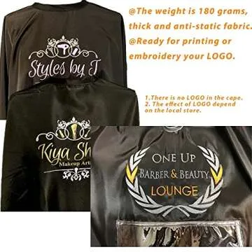 LYRIS Barber Cape Large size 63" x 55” Professional Salon Cape with Adjustable Snap Closure, Hairdresser Apron for Hair Treatment - Cutting/Coloring/Perming Color: White with sleeve Snap closure