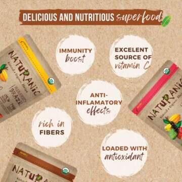 Naturanic Freeze Dried Fruit No Sugar Added -Organic & Natural Crunchy Freeze Dried Snacks -100% Natural Ingredients -Gluten Free, Vegan, Non-GMO, 1.2 Ounce/pack - Variety Pack of 6