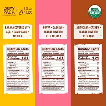 Naturanic Freeze Dried Fruit No Sugar Added -Organic & Natural Crunchy Freeze Dried Snacks -100% Natural Ingredients -Gluten Free, Vegan, Non-GMO, 1.2 Ounce/pack - Variety Pack of 6