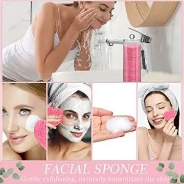 Sieral Heart-Shaped Facial Sponges 120 Pcs for Cleansing