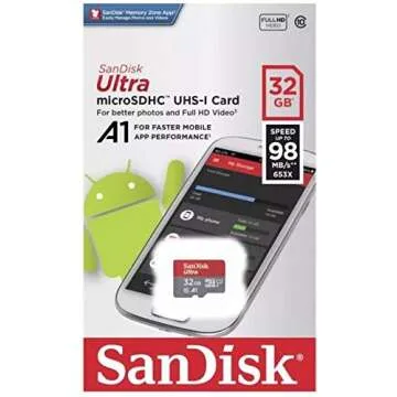 SanDisk Ultra 32GB Micro SD SDHC Memory Flash Card 2 Pack - UHS-I Class 10 SDSQUAR-032G-GN6MA Bundle with (2) Plastic Jewel Cases and (1) Everything But Stromboli Card Reader