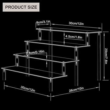 Acrylic Display Riser Stand Shelf Clear 4 Tier Cupcake Stand Perfume Display Holder Figures Desktop ...