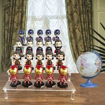 Acrylic Display Riser Stand Shelf Clear 4 Tier Cupcake Stand Perfume Display Holder Figures Desktop Decoration and Organizer Showcase Toys Retail Display Rack Candy Dessert Buffet 4 Step Collection (1 PACK)