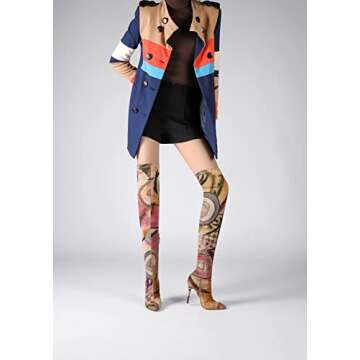 Vivianly Sexy Printed Thigh High Stiletto Boots for Women