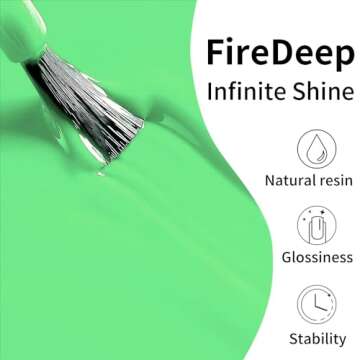 Firedeep 16ml Gel Nail Polish,Pastel Green Color Soak Off UV LED Nail Gel Polish Spring Summer Nail ...