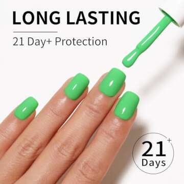 Firedeep 16ml Gel Nail Polish,Pastel Green Color Soak Off UV LED Nail Gel Polish Spring Summer Nail Art Starter Manicure Salon DIY at Home 1Pcs