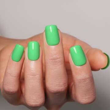 Firedeep 16ml Gel Nail Polish,Pastel Green Color Soak Off UV LED Nail Gel Polish Spring Summer Nail Art Starter Manicure Salon DIY at Home 1Pcs