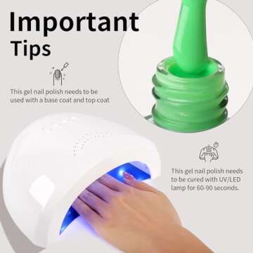 Firedeep 16ml Gel Nail Polish,Pastel Green Color Soak Off UV LED Nail Gel Polish Spring Summer Nail Art Starter Manicure Salon DIY at Home 1Pcs