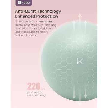 KEEP Pilates Ball Small- Balance Yoga Balls for Working Out, Fitness Ball for Core Strength and Phys...