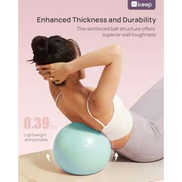 KEEP Pilates Ball Small- Balance Yoga Balls for Working Out, Fitness Ball for Core Strength and Physical Therapy, 25cm,Pale Green