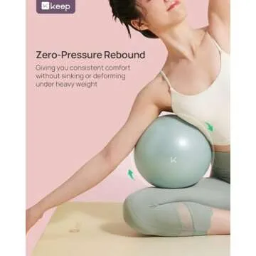 KEEP Pilates Ball Small- Balance Yoga Balls for Working Out, Fitness Ball for Core Strength and Physical Therapy, 25cm,Pale Green