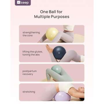 KEEP Pilates Ball Small- Balance Yoga Balls for Working Out, Fitness Ball for Core Strength and Physical Therapy, 25cm,Pale Green