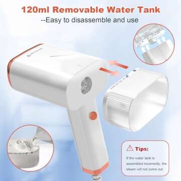 Foldable Handheld Steamer with Travel Case, 1000W 20S Fast Heat-up Portable Garment Steamer for Clothes with Brush, Clothing Steamer Iron Fabric Wrinkle Remover for Home Office Travel