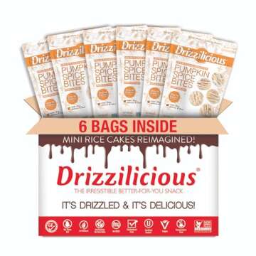 Drizzilicious Mini Rice Cakes - Pumpkin Spice - Healthy Vegan Snacks for All Ages