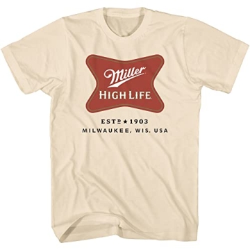 Miller High Life Logo Shirt Cream Beer Tee for Men