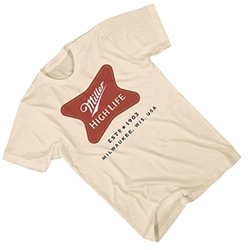 Miller High Life Logo Shirt Cream Beer Tee for Men