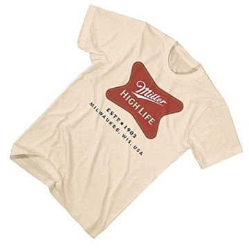 Miller High Life Logo Shirt Cream Beer Tee for Men
