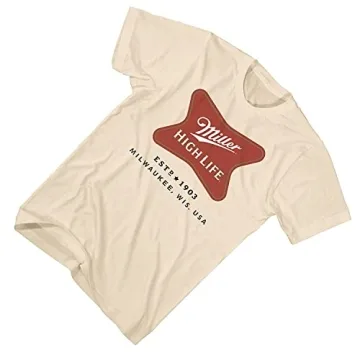 Miller High Life Logo Shirt Cream Beer Tee for Men
