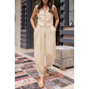 PRETTYGARDEN Women’s Summer 2 Piece Cotton Outfit Set