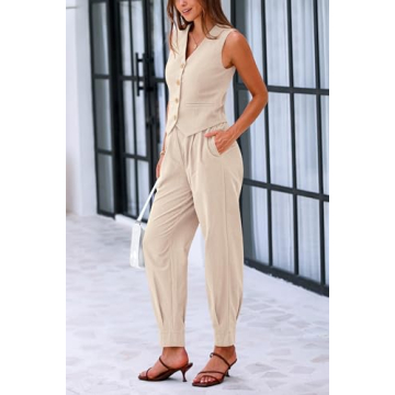 PRETTYGARDEN Women’s Summer 2 Piece Cotton Outfit Set