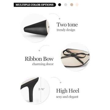 Coutgo Chic Bow Tie Mules Heels for Sophisticated Style
